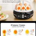 SUSTEAS Rapid Egg Cooker 9 Eggs Capacity, Soft, Medium, Hard Boiled Egg Cooker Simultaneously, Electric Egg Poacher, Kitchen Egg Steamer, Auto Shut-Off, Smart Voice Prompts, Timer Function, Black