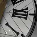 EMAX HOME 24 Inch Large Wooden Wall Clock Extra Large Farmhouse Wall Clock with 3D Roman Numerals, Modern White Round Wood & Metal Clock for Living Room, Silent & Accurate Timekeeping