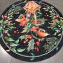 Yinhua Christmas 5x7 Area Rugs for Living Room, Xmas Tree Washable Rugs for Bedroom, Vintage Non-Slip Large Area Rug Soft Christmas Floor Carpet for Kid Room Office Holiday Winter Decor, Red