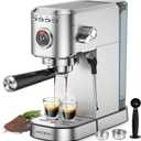 Spacekey Espresso Machine 20 Bar, Professional 1350W Espresso Maker with Milk Frother, Compact Stainless Steel Cappuccino & Latte & Americano Maker with 39oz Removable Water Tank, Silver