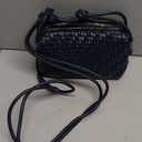 Woven Crossbody Bags for Women, Small Cross Body Braided Purse, Trendy Vegan Leather Shoulder Handbags with Strap | lightweight (Navy Blue)