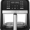 Gourmias 7-Quart Digital Air Fryer With Glass Basket, 12 One-Touch Presets, Oil-Free Crisp Technology, Touchscreen, Easy Clean, Large Family Capacity, Black