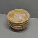 Lawei Set of 4 Bamboo Salad Bowls - 7 x 2.25 Inch Wood Serving Bowls Individual Meal Bowls Fruits, Salad, Pasta, Cereal, Rice and Snacks