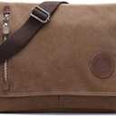 Mactso Unisex Canvas Flap Messenger Bag Practical Work Travel Sling Shoulder Bag(Brown)