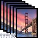 6 Sets 10x14 Picture Frame, Frames for 10 x 14 Canvas Collage Photo Poster Certificate Diamond Painting Art Wall Gallery, High Transparent Horizontal Vertical Black 10 by 14 Inches