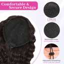 Isaic Brown Drawstring Ponytail Extensions for Women, 26Inch Synthetic Long Curly Wavy Ponytail Gorgeous Pony Tails Hair Extensions for Daily Use(Dark Brown)