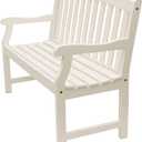 Decor Therapy Marley 2-Seat Outdoor Bench, White, 22.05"D x 48.03"W x 35.04"H