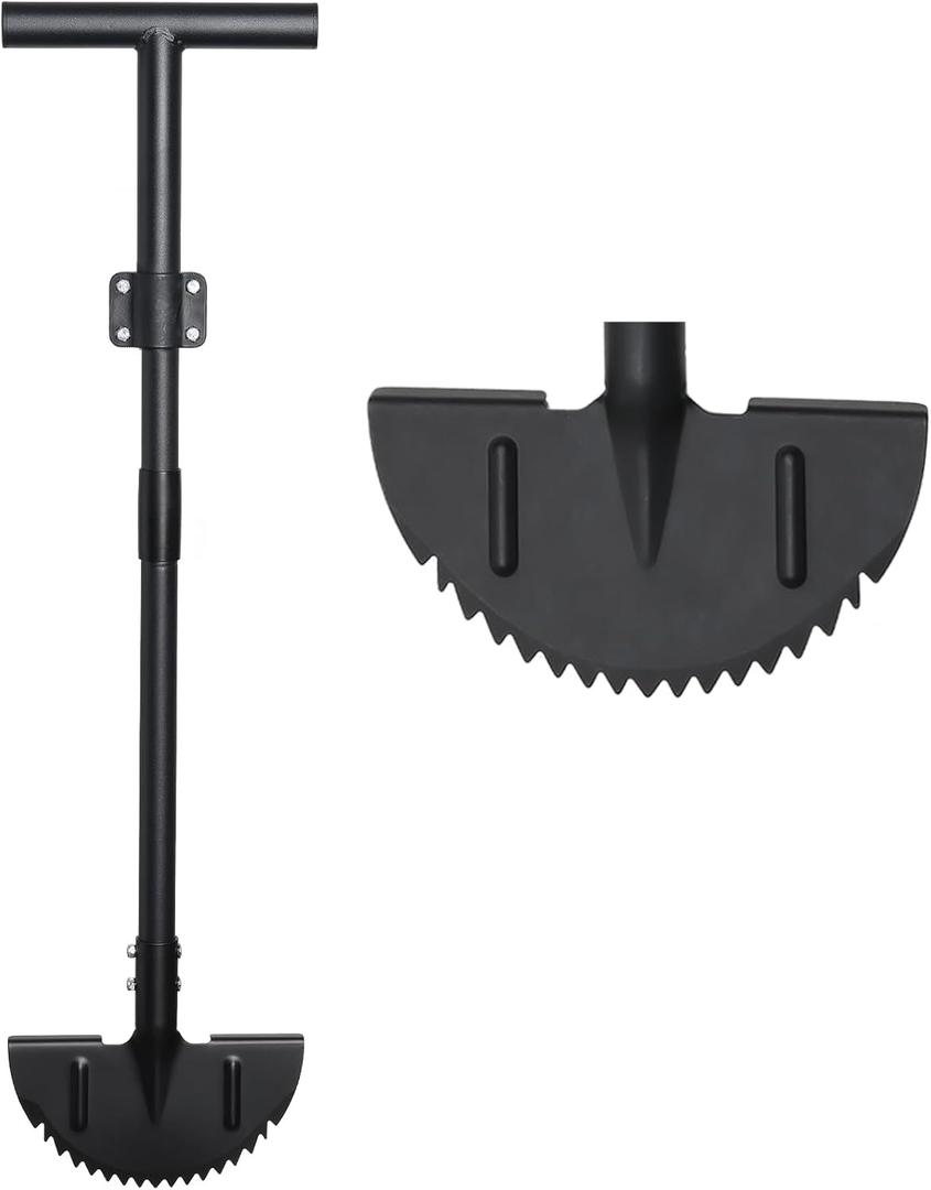 Edger Lawn Tool, Manual Garden Edger Long Handle 40-48 inch, Steel Hand Saw-Tooth Border Sidewalk Landscape Yard Grass Weed Half Moon Edger Shovel for Lawns