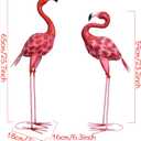 XONOR Metal Flamingo Garden Statues Red Flamingo Yard Art Outdoor Sculptures for Home Patio Lawn Backyard Décor, Set of 2