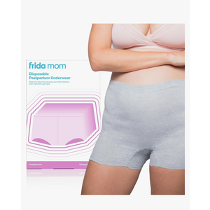 Frida Mom 8pc Postpartum Underwear, Disposable Boyshort Panties, Seamless, Stretch Support, New Mom Essentials, Size Regular (28in42in)