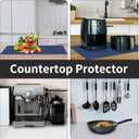 2MM Super Thick Large Silicone Mat, 23.6"x23.6" Silicone Mats for Kitchen Counter, Non-slip Heat Resistant Mat, Waterproof Countertop Protector Mats (Semitransparent)