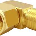 Uenede 2PCS Brass 90 Degrees Swivel Elbow Flare Fitting, 3/8 Flare Female to 3/8 Flare Male Coupler, 3/8" Tube OD SAE 45 Degree Nut Gas Adapter Nipple Pipe Fitting Connector