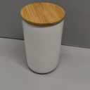 Ceramic Food Storage Jar Canister Modern Design Food Canisters with Airtight Seal Bamboo Lid, Loose Tea Coffee Spice Nuts Snacks Storage Jar Canister (White 33.81oz/1000ml) (White 31.67oz/900ml)