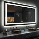LOAAO 72X40 RGB LED Bathroom Mirror with Lights, Large, Anti-Fog, Dimmable Smart Lighted Bathroom Vanity Mirror, Multiple Light Modes, RGB Backlit + Front Light, Memory Function, Tempered Glass