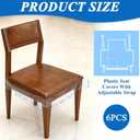 Novabright 6 Pack Dining Chair Covers, Large Plastic Covers, Clear Chair Protector for Kitchen Keep Your Seat Away from Water Dust Stain and Pet Claws W/22 x D/17 Fits 21"- 23"