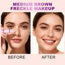 W3W Freckles Stamp Pen Waterproof Freckle Stamp, Long-Lasting 5-Point Faux Freckle Marker for Natural Sun-Kissed Makeup (#03 Shallower)