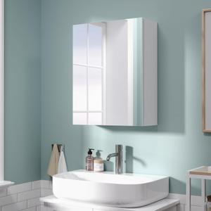 18x14 inch Bathroom Wall Cabinet, Saver Storage Cabinet, Medicine Cabinet with 1 Door and Adjustable Shelves, White（Assembly Required）, W14 x H18 1 door