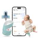Babytone Sleep Sock, Smart Baby Sock Monitor Tracking Heart Rate, Oxygen Level and Movement, Wearable Infant Foot Monitor with APP Bluetooth for 0-36 Months Newborn (green)