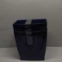 iDesign Small Plastic Bathroom Trash Can, Slim Rectangle Garbage Bin for Bedroom, Office, Dorm, Navy Blue, Pack 2