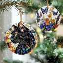 2 x Black Cat Ornament, Christmas Ornament  Christmas Tree Decor, Holiday Decoration, Stocking Stuffer, Festive Gift Idea, Gifts for Cat Lover, Friends, and Family