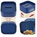 2 x 2 Pack Tinplate Piggy Bank Square Money Box Metal British Style Storage Jar Cartoon Children S Piggy Bank