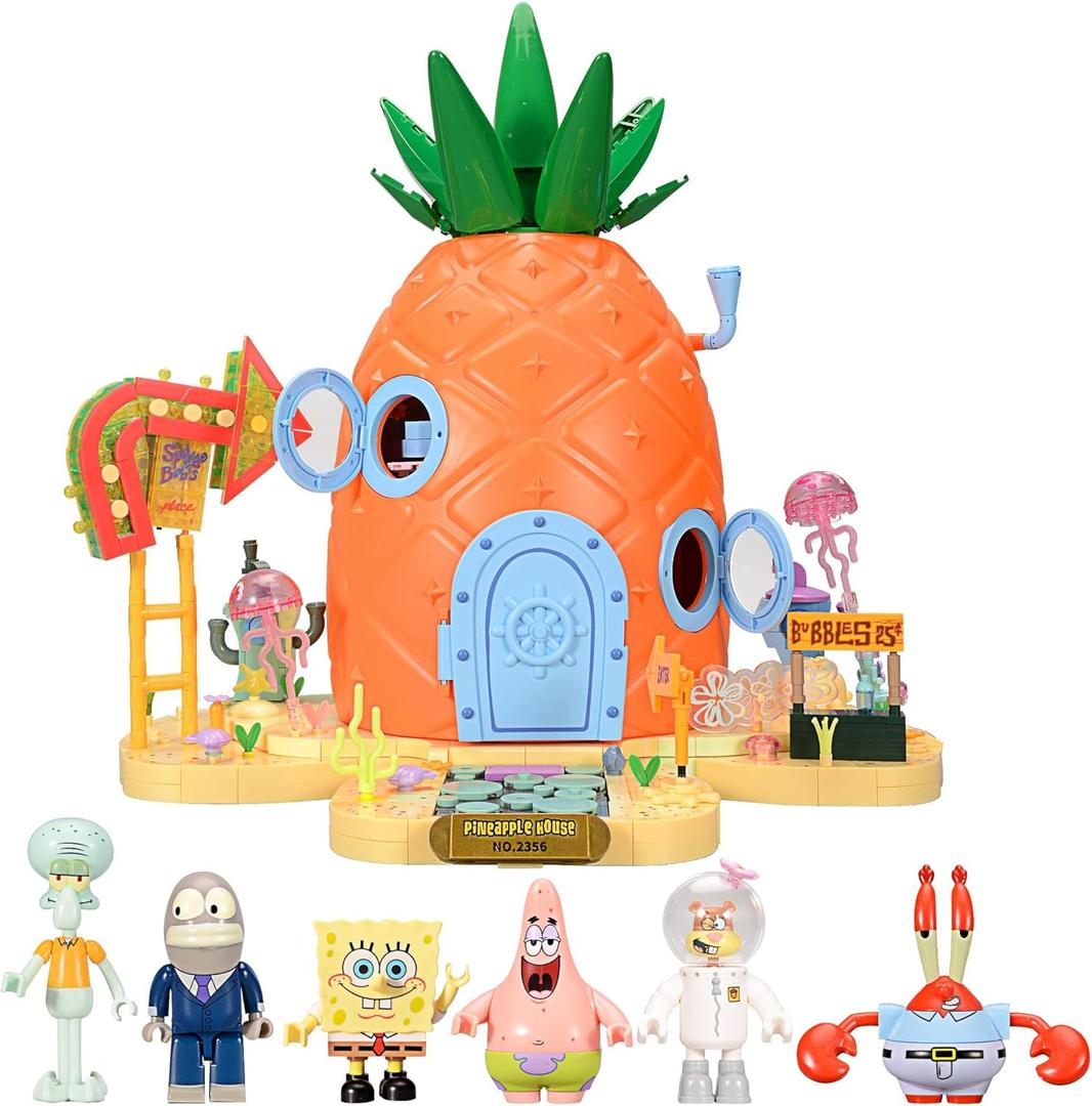 Toy Building Brick Blocks Toys Sets Display Box kit Action Figures Pineapple House Patrick Stone Star Home for Boys and Girls Kids Age 2-4, 3-5, 5-7, 8-12 Fans Gift (2313 pcs)