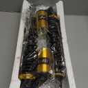 GZYF Pair 320mm Universal Motorcycle Rear Air Shock Absorbers Adjustable Go Kart Suspension for HONDA for Suzuki for Kawasaki for Yamaha ATV Go Kart Quad Dirt Sport Bikes Black & Gold