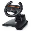 HONCAM Steering Wheel for Nintendo Switch/Switch 2, Racing Wheel Table Attachment with 4 Suction Cup for JoyCons, Enhanced Stability for Immersive Racing Games, Black