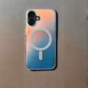 2 x Case for iPhone 16 Holographic Iridescent for Magsafe Shockproof | Color Changing Effect, Wireless Charging Built-in, Drop Protection, Slim Fit Women Girls, Matte Finish