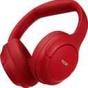 TOZO HT2 Hybrid Active Noise Cancelling Headphones, Wireless Over Ear Bluetooth Headset, 60H Playtime, Hi-Res Audio Custom EQ via App Deep Bass Comfort Fit Ear Cups, for Home Office Travel (Dark-Red)