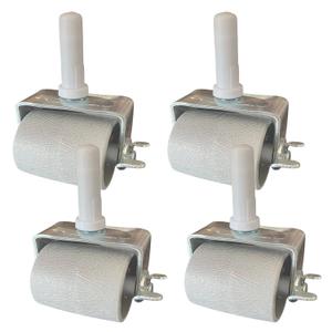 4PCS Locking Heavy Duty Roller Casters Wheels for Metal Bed Frame (Twin Full Queen King Cal-King)