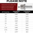 2 x 304 Stainless Steel Hose Barb Fitting, 1/4" Hose Barb x 3/8" NPT Male Adaptor for Water Fuel Air 2PCS