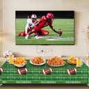 3Pcs Football Tablecloth Disposable, Football Party Decorations, Plastic Touchdown Table Cover, Green Football Field Table Cloth for Game Day Party Tailgate Decorations, 54 x 108 Inch