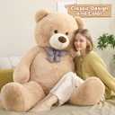 Toys Studio 5ft Giant Teddy Bear Large Stuffed Bear for Kids, 59 inch Plush Bear Stuffed Animal Lifesize Bear for Baby Shower Decoration Christmas Valentine's Day for Girlfriend, Cream