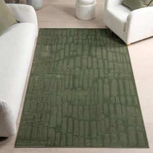 nuLOOM Belen Forest Green, 5' x 8', Abstract, Recycled Polyester, Soft and Smooth, High Traffic, Stain Resistant, Easy Clean, Durable Washable Area Rug for Bedroom, Living Room, Dining, Foyer