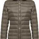 Wantdo Women's Hooded Packable Ultra Light Weight Short Down Jacket, M