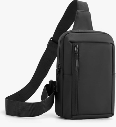 Crossbody Bag,Cross Body Fanny Packs for Men Women Trendy,Black Small Sling Phone Chest Bag for Workout Running