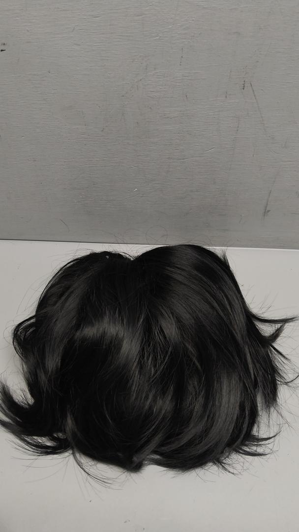 DDHAIR Black Wig with Bangs,Heat Resistant Fiber Synthetic Hair Cosplay Party Straight Wigs for White Women (Black)