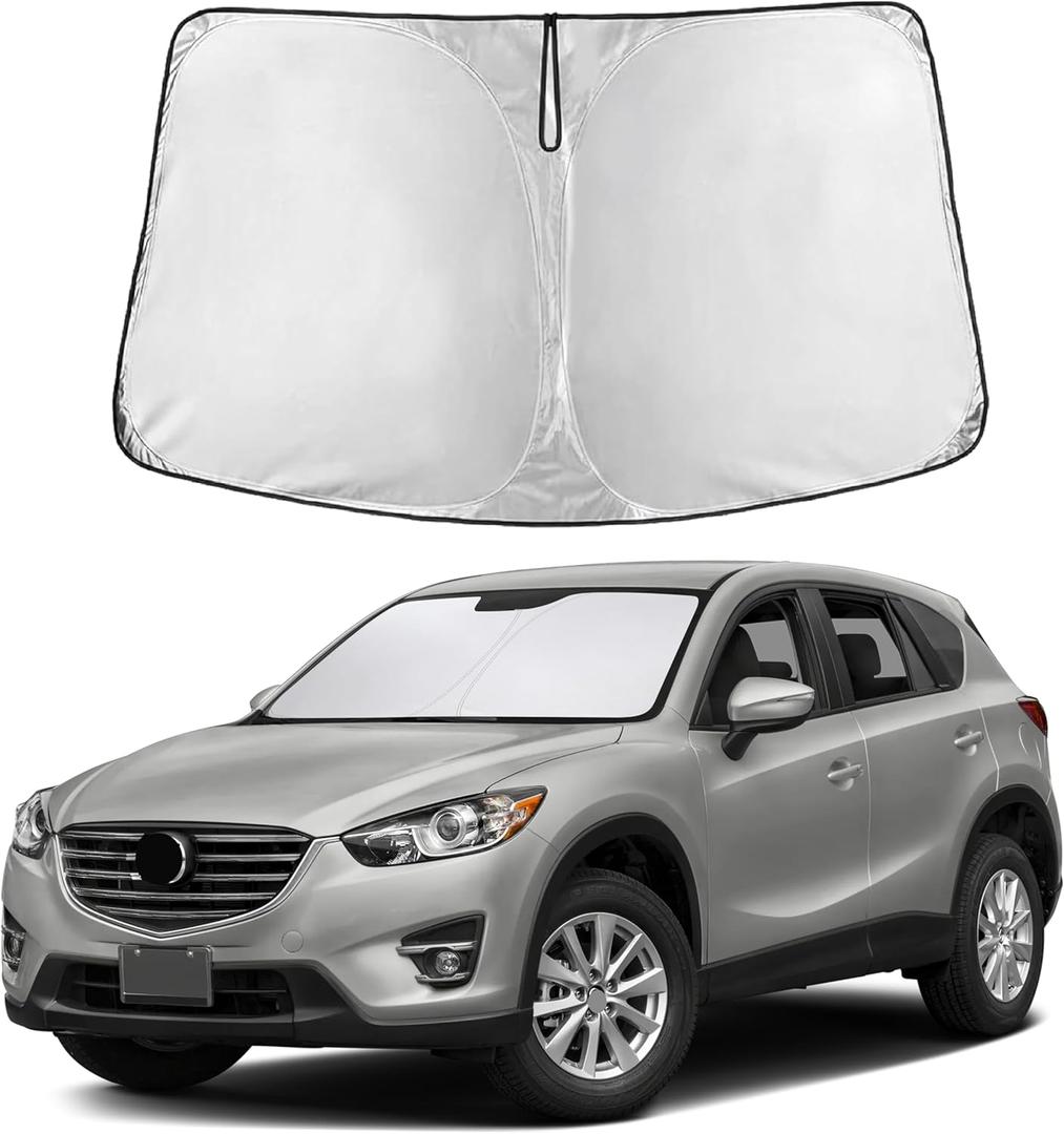 EcoNour Windshield Sunshade Compatible for Mazda CX-5 2013-2014 2015 2016, Sun Visor for Front Windshield & Window Sun Shade Cover, UV Heat Blocker & Protector, Car Accessories