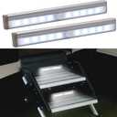 Motion Activated RV Step Lights, 10 LED Battery Operated Motorhome Motion Sensor led Light Strip, Magnetic Night Light Bar for Motorhome Travel,Travel Trailers, Camper (2 Pack)