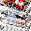 4 PACK Under bed Storage Containers With Wheels,Under bed Basket,Rolling Under Bed Drawer Organizer For Shoes Clothes Books Toys Blankets,