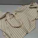 jinchan Tie Up Linen Textured Striped Bow Tie Curtain for Kitchen Bathroom Rod Pocket Pinstripe Valance Window Treatments Ticking Stripe Pull Cord Valance 1 Panel 18 Inch Tan on Linen