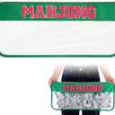 1 PCS American Mahjong Bag - Empty Mahjong Tiles Bag Only with Zippered & Letters, Case Only(Green,Moh-jong)