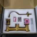 SITGES Antique Wall Faucet,Two Handle Bathroom Sink Wall Mount Faucet with Rough in Valve Included,Gold Brushed