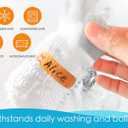 2 x Baby Bottle Labels for Daycare, Self-Laminating, Waterproof Write-On Name Labels, Assorted Sizes & Colors, Pack of 64 (Animal Friends)