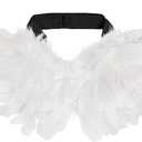 Pet Angel Wing Devil Wing Pet Halloween Costume Accessory Set for Dog Cat Rabbit Halloween Animal Party Theme Costume Black and White (White, Small)