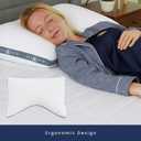 Eli & Elm Best Ergonomic Side Sleeper Pillow for Neck Pain. Supportive Cooling Latex Fill. U-Shape Contoured Design. King (U.S. Standard), with Pillow Case