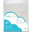 PUREgrace Tencel Crib Mattress Protector  Waterproof, Noiseless, Breathable Cover with Deep-Pocketed Corner Strap for Secure Fit