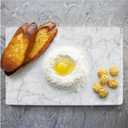 Yew & Tulip 16"x10" White Marble Board with Non-Slip Rubber Feet - Dough Pastry and Cutting Board