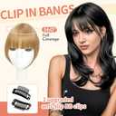Clip in Bangs, French Bangs Hair Clip, 360Cover Top Hair Toppers for Women with Thinning Hairs, 10 Inch Fake Bang Hairs Pieces for Women Daily Wear (Blonde)